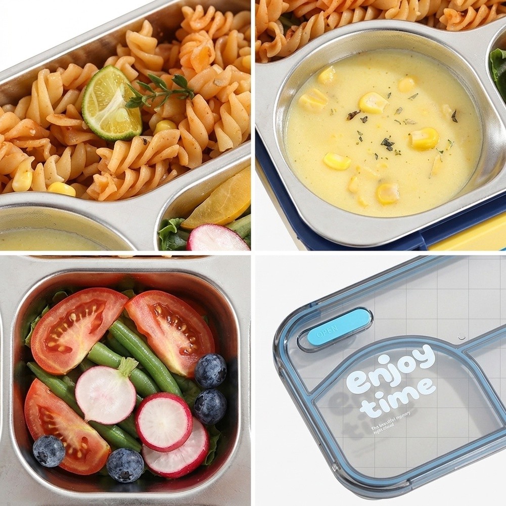 Meal Prep Yellow - Contenitore per Alimenti in Acciaio Inox
