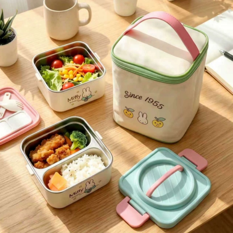 Meal Prep No Microwave - Miffy Contenitore per Pranzo in Acciaio