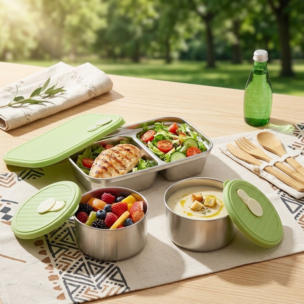 Meal Prep Meal Ideas - Contenitore per Pranzo in Acciaio Inox