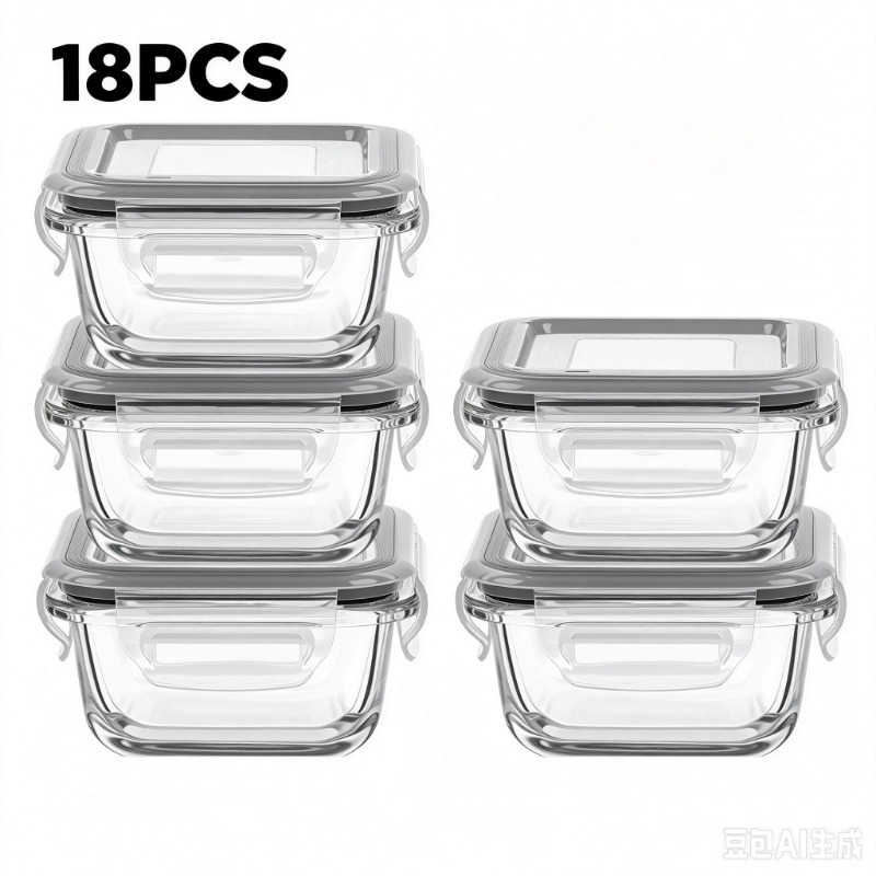 Meal Prep Glass Containers Oven Safe - Set di Contenitori in Vetro per