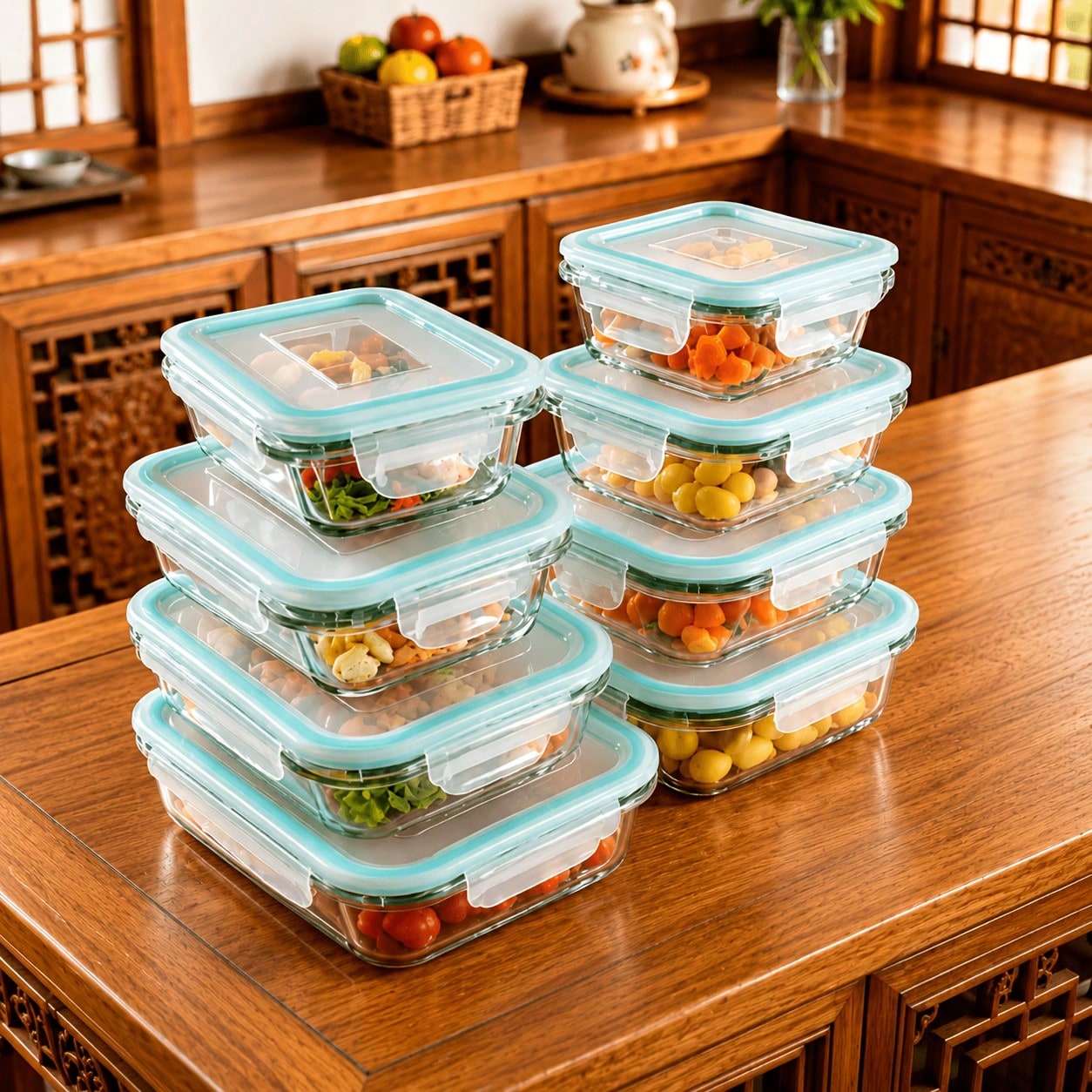 Meal Prep Glass Containers Oven Safe - Contenitori in vetro per alimenti, eleganti