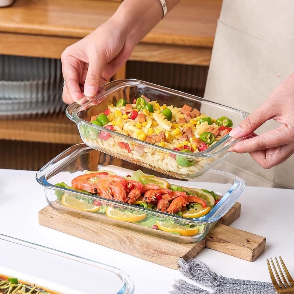 Meal Prep Glass Containers Oven Safe - Teglia da Forno Rettangolare in Vetro