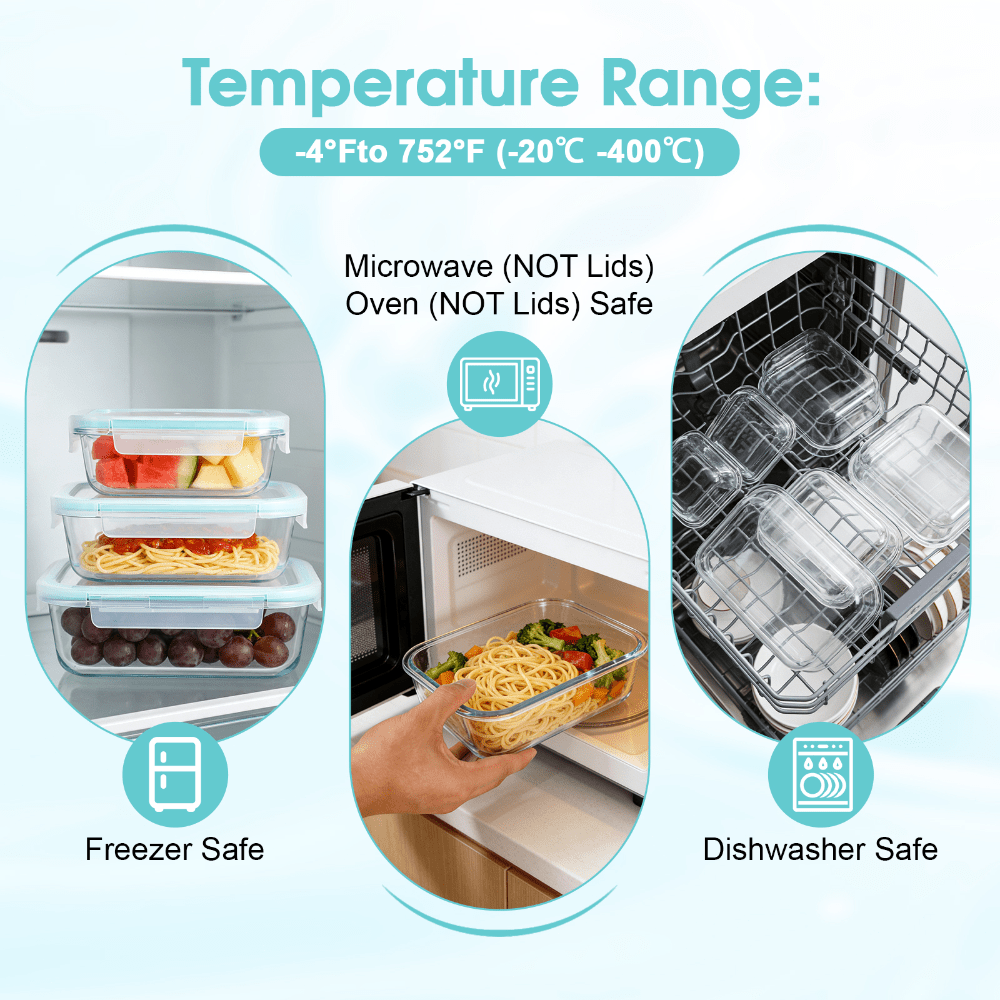 Contenitori in vetro per alime - Meal Prep Glass Containers Oven Safe recensione e prezzo