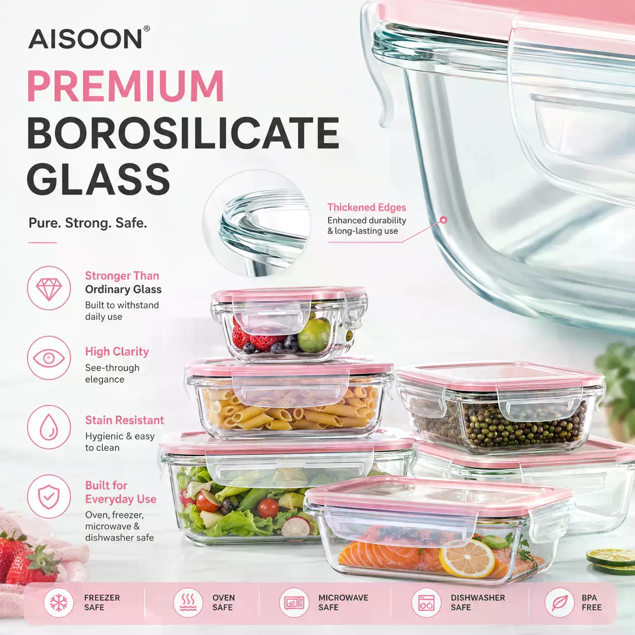 AISOON Set di 12/8 Contenitori - Meal Prep Meal Ideas recensione e prezzo