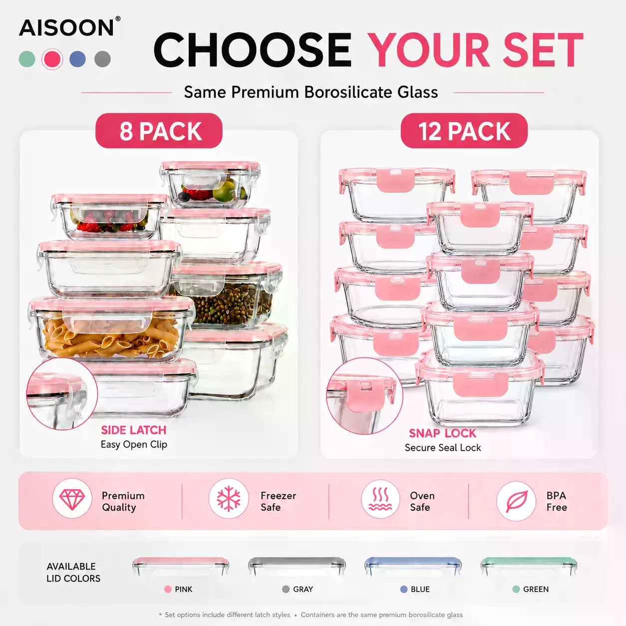 AISOON Set di 12/8 Contenitori - Meal Prep Meal Ideas recensione e prezzo